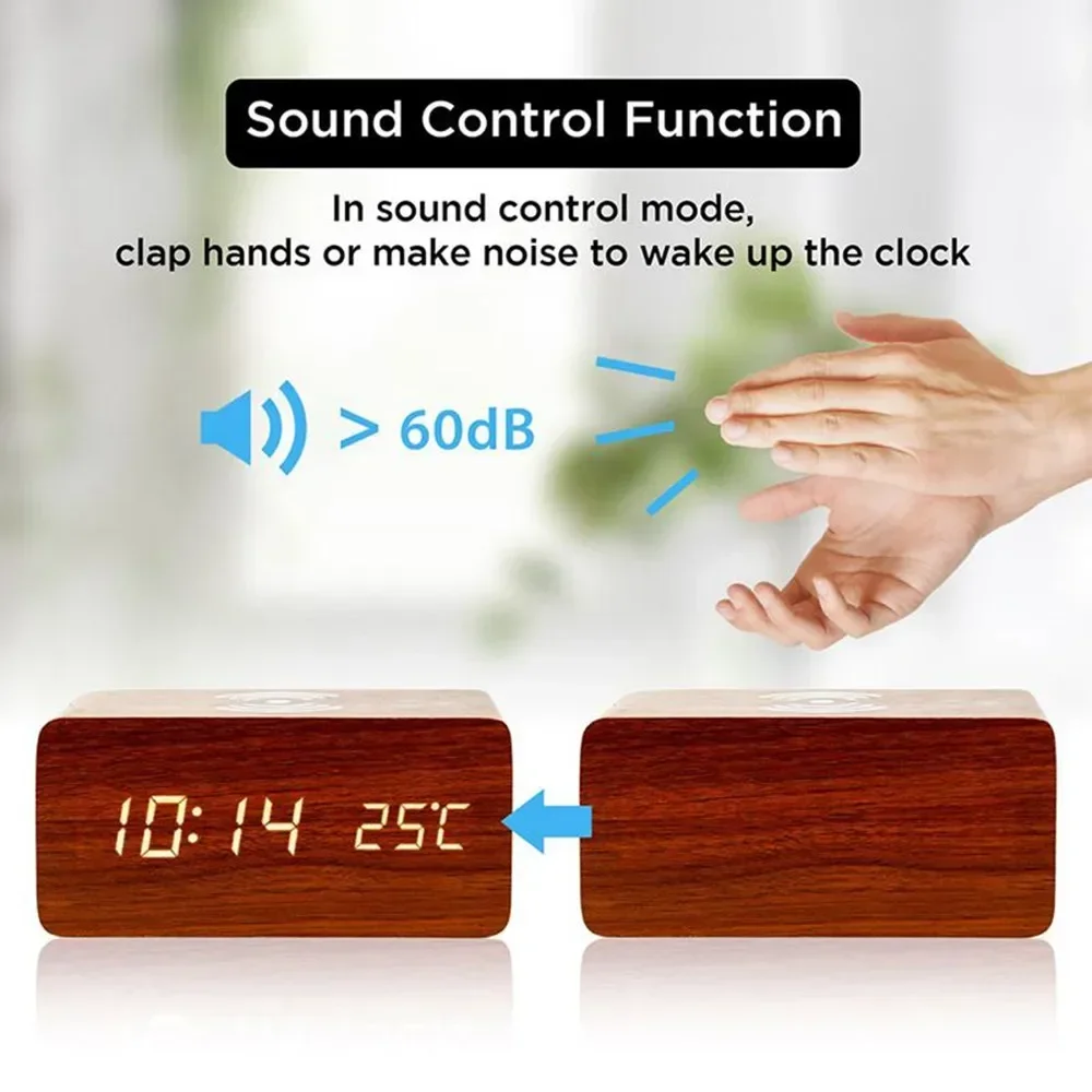 Budzik LED Cyfrowy Drewniany Z – Modern Electronics Gadgets recenzja i cena